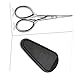 BELLIFFY 1set Portable Beard Scissors and Beauty Shears Small Makeup Tool Pu Cover Round Head Trimming Scissors for Home Salon and Barber Use