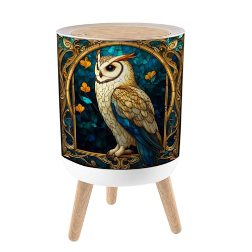 Caneca de basura redonda con tapa y patas 7L