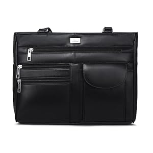 K London Women's Leather Shoulder Handbag with Multiple Zippered Compartments, Black 15 41LVmTXuTmL. SL500 . SS300