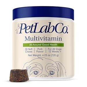 PetLab Co. 22 in 1 Dog Multivitamin – Support Dog’s Immune Response, Skin, Coat, Joints & Overall Health – Vitamins A, E, D, B12, Minerals, Antioxidants – Chewable Pork Flavor