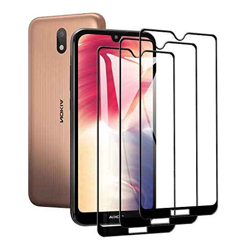SCL Nokia 1.3 Protector de Pantalla Cristal Templado para Nokia 1.3, Cobertura Total 3D, Dureza 9H, Resistente a Los Arañazos, Anti-Huellas, Sin Burbujas (3 Paquete) (Negro)