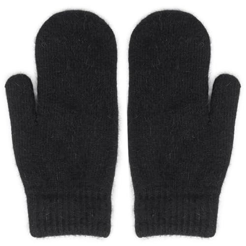 Winter Warm Mittens for Women Men Soft Faux Rabbit Fur Mittens Cold Weather Knit Gloves