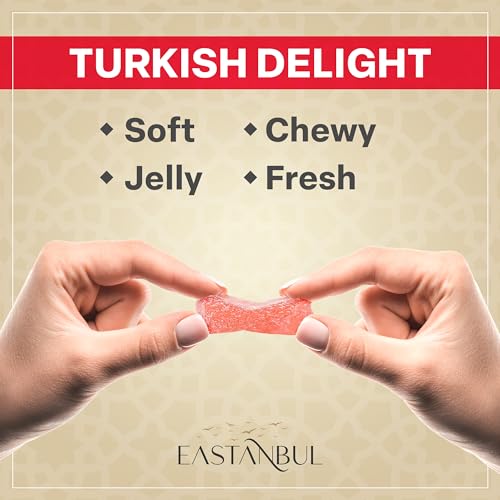 Eastanbul Turkish Delight Rose, 8.8oz, Turkish Delights Candy, Rose Candy, Lokum, Loukoumi, Narnia Gifts, Vegan Gifts, Gluten Free