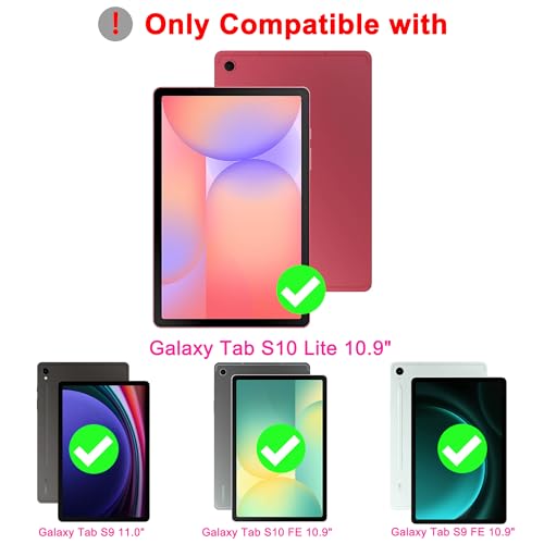 Tastatur Hülle für Samsung Galaxy Tab S10 Lite 10,9"/S10 FE/S9 FE/Tab S9 11 zoll -7 Farbige Beleuchtung Tablet Cover mit Stifthalter… – Ansicht 2