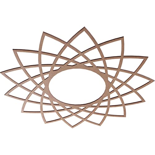 Image of Ekena Millwork 38 inchOD x 14 5 /8 inchID x 3 /8 inchT Eleanor Wood Fretwork Pierced Ceiling Medallion, Wood (Paint Grade)