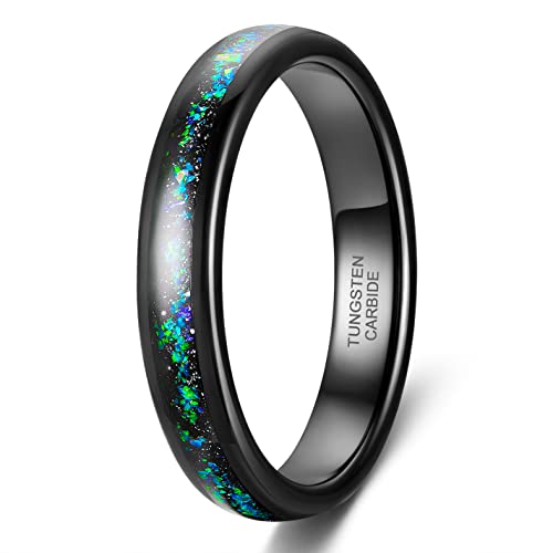 TIGRADE 8MM Mens Tungsten Wedding Band Multi-Faceted Edge with Multi-Colors Opal Inlay Wedding Ring Comfort Fit Size 7-13 (Multi-Colors Opal-4mm, 6) TIGRADE 8MM Mens Tungsten Wedding Band Multi-Faceted Edge with Multi-Colors Opal Inlay Wedding Ring Comfort Fit Size 7-13 (Multi-Colors Opal-4mm, 6)