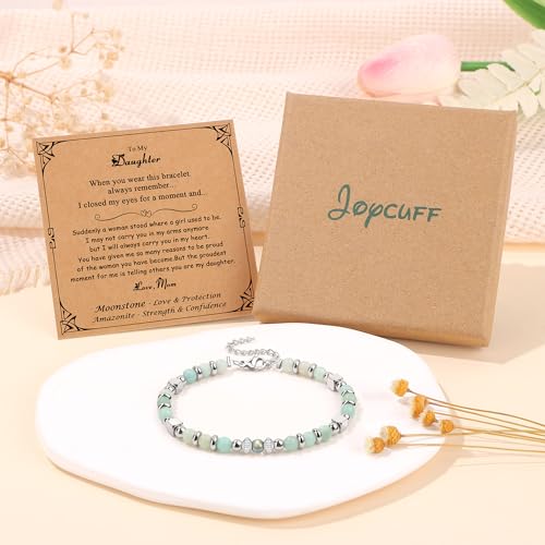 Image of JoycuFF ๐๐ถ๐ณ๐๐ ๐ณ๐ผ๐ฟ ๐ช๐ผ๐บ๐ฒ๐ป ๐ ๐ผ๐ผ๐ป๐๐๐ผ๐ป๐ฒ ๐๐ฟ๐ฎ๐ฐ๐ฒ๐น๐ฒ๐ Amazonite Colorful Imperial Jasper Stainless Steel Beads Bracelets, Graduation Christmas Valentines Mothers Day Birthday Gifts
