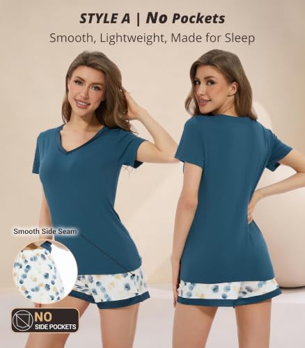 Image of WiWi Viscose from Bamboo Pajamas Set for Women Super Soft Short Sleeve Cooling Summer Plus Size Pjs Sets Sleepwear S-4X