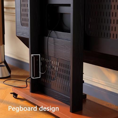 Soporte móvil para TV con marco de madera y ruedas para pantallas hasta 55" miniatura 3