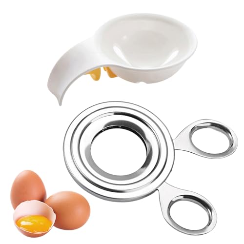 Marjoramy, Cortador de huevos y separador de claras de huevo, de acero inoxidable, resistente al desgaste, fácil de limpiar, para la gestión de huevos en la cocina