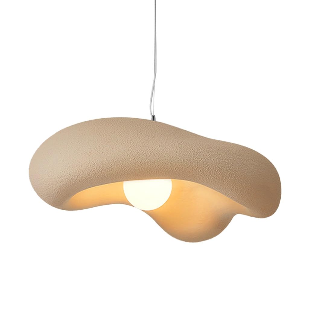 Lumière Suspension Moderne Wabi Sabi Lampe Suspension Créative Unique En Forme De Nuages E27 Lustre Réglable Pour Salle À Manger Cuisine Îlot Éclairage Bracken Brown(30cm)