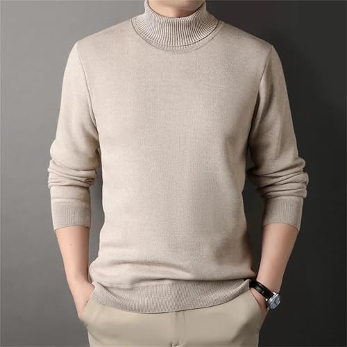 Men's Winter Turtlenecks Sweaters - Knitwear Pullovers Solid Color Long Sleeved Fleece Male Casual Daily Sweaters2