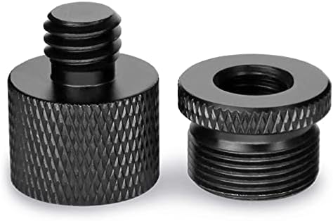 Frgyee Mic Stand Adapter 5/8 Female to 3/8 Male and 3/8 Female to 5/8 Male Screw Adapter Thread for Microphone Stand Mount to Camera Tripod Adapter 2 Pack