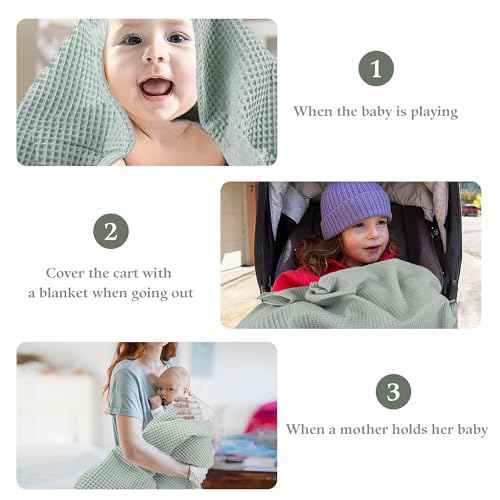 BJZLWJ Personalized Baby Blanket, Custom Embroidered Blanket with Name, Cotton Baby Bath Towel, 40 * 30inch, Handmade Nursery Blankets, Newborn Baby Gifts for Boy/Girl, Birthday4