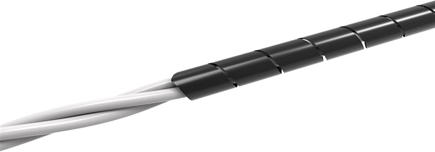 スパイラルラップケーブルチューブ、 スパイラルケーブルオーガナイザー 直径8mm 12メートル マルチカラー ポリエチレン(Blac