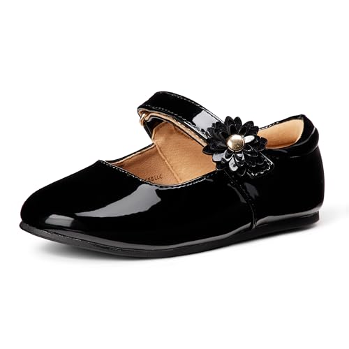 Amazon Essentials Bailarinas Mary Jane Niña, Charol Negro, 23 EU