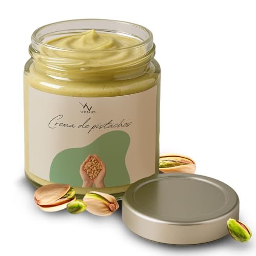 Crema de Pistacho 200g - Pasta de Pistacho para Repostería, Postres, Helados y Toppings - Natural y Sin Gluten - Contiene Frutos de Cáscara de Pistachos