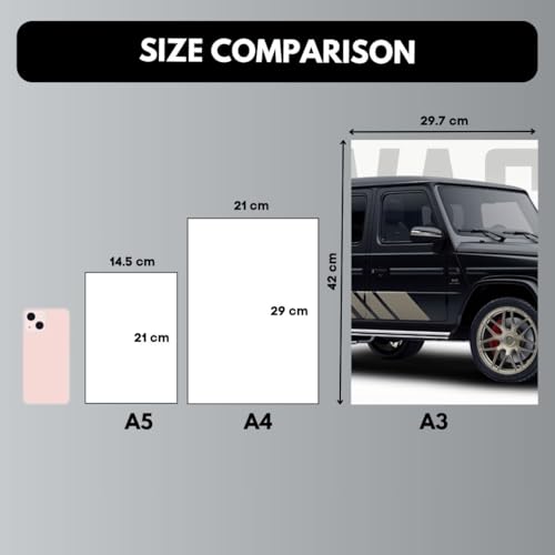 Image of Funk You Store Poster Split Design Car Posters | 3 A3 Sized Cars Posters for Wall | Large Size (89 x 42 cm) Wall Decor for Room | Supercar (Mercedes G Wagon Split Poster)