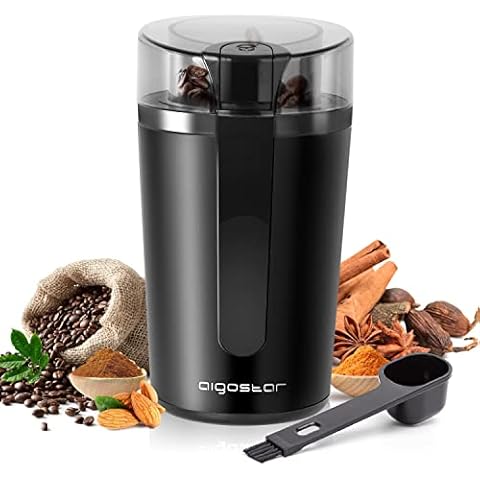 Aigostar Electric Coffee Grinder with Stainless Steel Blades Cover