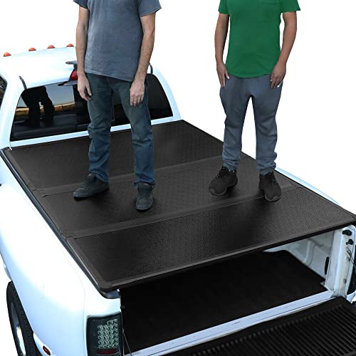 for 07-14 Silverado 2500HD/3500HD 6.5' [Hard Tri 3-Fold] Truck Bed Tonneau Cover