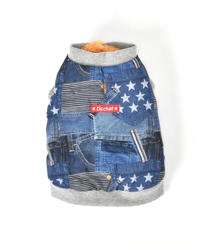 デニム柄アウター XS/S/M/L/XL/XXL/DXS/DS/DM/DL/FBS/FBM/FBL D's Chat-ディーズチャット- 犬服 小型犬 ダックス フレブル ドッグウェア DS25AW DL Blue