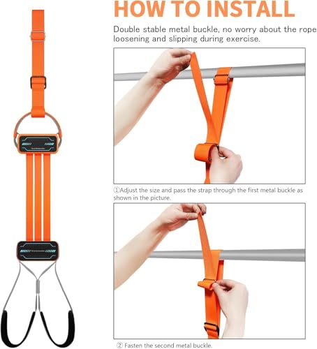 Image of BHAVYATA Pull Up Assistance Bands, Heavy-Duty Adjustable Resistance with Fabric Feet /Knee Rest for Pull Ups System Home Gym Strength Training, Up to 360 lbs Assistance