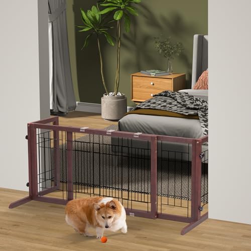 COZIWOW Dog Gate Indoor,71โณ Dog Gates for Doorways Extra Wide, Free Standing Pet Gates for Doorways No Drilling for Stairs, Wooden Safety Gate for Dogs, Puppy Gates for Small to Medium-Sized Dog,Brown COZIWOW Dog Gate Indoor,71โณ Dog Gates for Doorways Extra Wide, Free Standing Pet Gates for Doorways No Drilling for Stairs, Wooden Safety Gate for Dogs, Puppy Gates for Small to Medium-Sized Dog,Brown