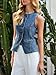 Tankaneo Womens Button Down Denim Vest Tops Sleeveless Fitted Jean Tank Tops Summer Trendy Casual Waistcoat