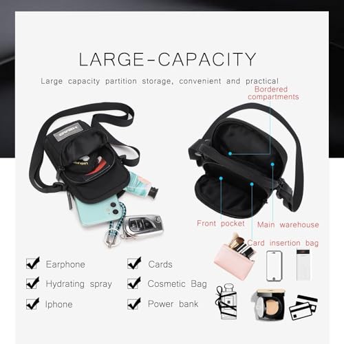 Image of HEAD Mini Waterproof Crossbody Cell Phone Bag for Women & Men, Lightweight Sling Shoulder Bag for Travel /Shopping /Workout