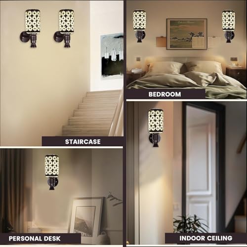 Image of GIGAWATTS Wall Lamp Decorative Light for Home Decor, Fancy Indoor Outdoor Wall Light, Hanging Sconce Lamp for Bedroom, Living Room, Hall, Modern Wall Lighting Fixture (1Pc, Without Bulb, WL501)