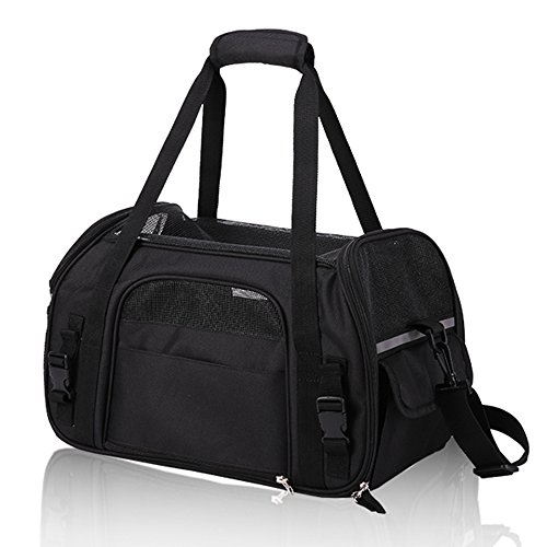 Kaka mall Sac de Transport pour Chat, Sac à Main Bandoulière Démontable Lavable Pliable pour Chat Chaton Petit Chien Lapin Animal de Compagnie Homologué Avion(48 * 25 * 34CM) Noir Kaka mall Sac de Transport pour Chat, Sac à Main Bandoulière Démontable Lavable Pliable pour Chat Chaton Petit Chien Lapin Animal de Compagnie Homologué Avion(48 * 25 * 34CM) Noir