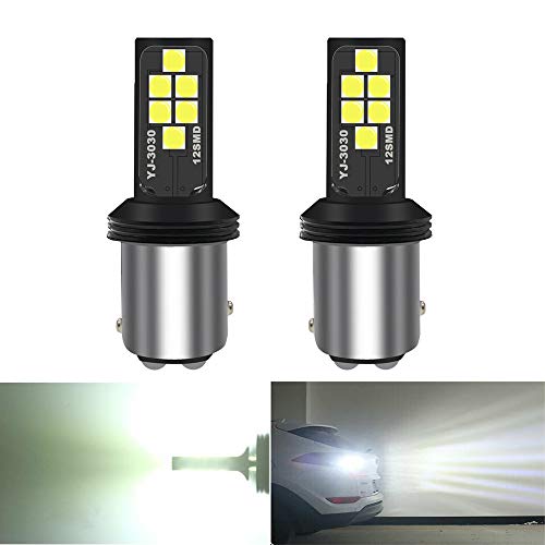 1157 2057 2357 LED Light Bulbs - Super Bright White 12-SMD 3030 Projector Chipsets 1400Lumens - 7528 BAY15D LED Bulb Replacement,for Back Up Reverse Lights,Brake/Tail/Parking Light (Pack of 2)