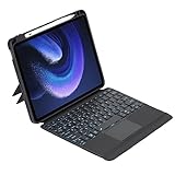 QYiiD Keyboard Case for Xiaomi-Mi-Pad-6 / MiPad-6-Pro 11 inch 2023, Silicone+ABS Case, Magnetic Detachable Kickstand Case with Bluetooth Backlit Trackpad Keyboard with Pencil Holder