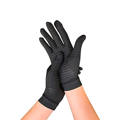 Women Compression Gloves with Fingers Copper Gloves for Arthritis Pain Relief Compression Typing Gloves for Men, Full Finger Arthritis Gloves Women Compression Hand Arthritis Gloves for Fingers (M)
