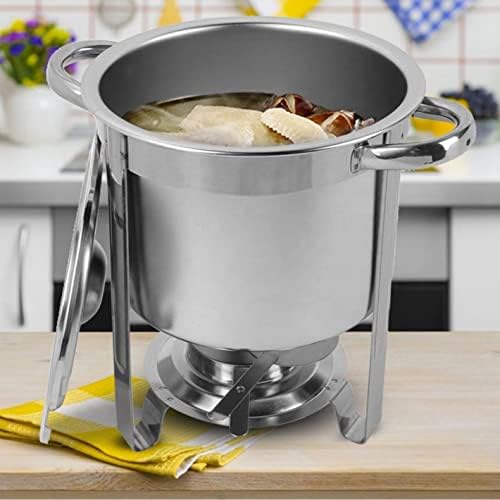 Zestaw garnków do zupy ze stali nierdzewnej z uchwytem na paliwo i łyżką, serwer bufetowy na chilli, gumbo i imprezy gastronomiczne, podgrzewacz do żywności na imprezy