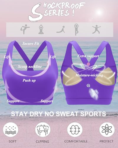Image of RUNNING GIRL Sports Bras for Women, Molded Cup High Impact Sports Bra Workout Bras for Women High Support Racerback