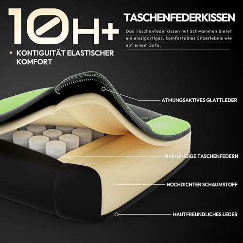 Sedia per il gaming, con cuscino, ergonomica, dotata di supporto lombare, in pelle sintetica PU, schienale largo, 150 kg, colore grigio chiaro - Sedia gaming - Immagine 1