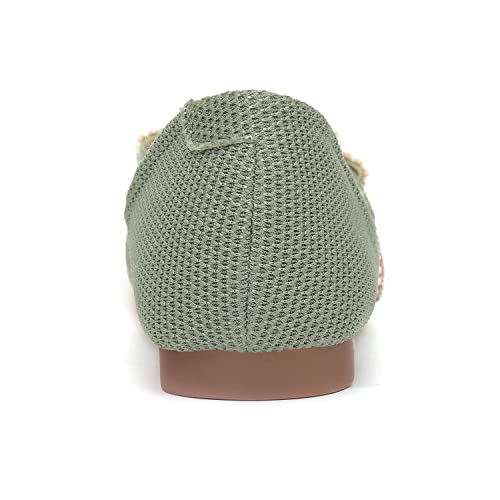 Women's Square Head Flat Shoes Fashion Glittering Rhinestone Bride Wedding Dress Shoes Comfortable Non Slip Slip on Walking Shoes 6