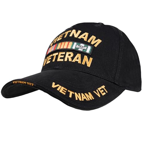 Rothco Deluxe Low Profile Vietnam Veteran Insignia Cap – Rugged Outdoor Baseball Hat Black
