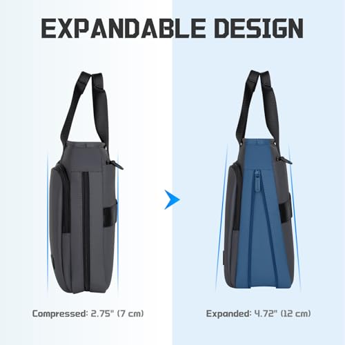 Image of RAINYEAR 15.6 Inch Laptop Bag for Men Women, Waterproof Expandable Large Capacity Laptop Shoulder Bag Carrying Bag Briefcase