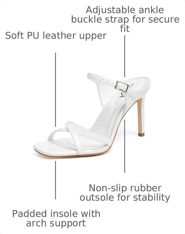 Image of vivianly Sandlas Heels for Women Dressy Stiletto 3.9In Heeled Mule Slip on
