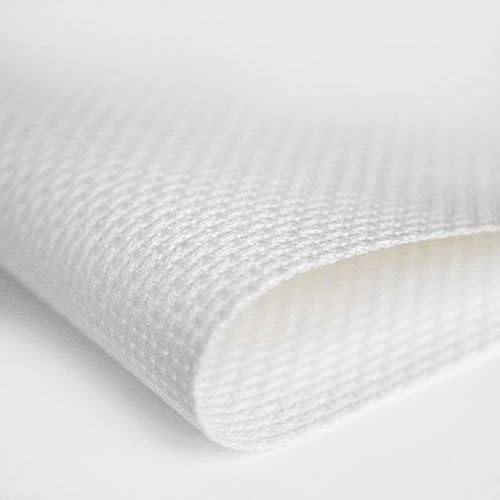 Luca-S Snow White (100) Zweigart 11 Count Aida Cross Stitch Fabric – 39.4" X 59", Narrow 100% Cotton Strip For Embroidery Borders & Projects