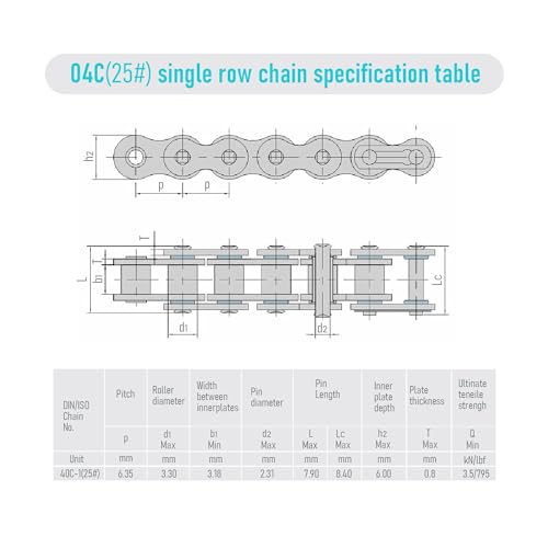 Image of 20 Tooth Roller Chain Sprocket B Type Hardened Teeth, 25 Chain Sigle Strand 1 /4-Inch Pitch, 6mm Bore Black Oxide C45 Carbon Steel with Fasten Screws for 04C Chain