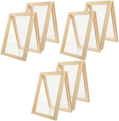 Abaodam 6 Pcs Paper Frame Puzzle Toys Classic Toys A4 Picture Frame Wooden Paper Making Mould Paper Making Deckle Frame Paper Making Screen DIY Paper Craft DIY Paper Craft Tools 4X Sieve