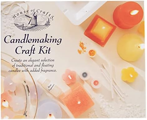 HOUSE HC140 Make Your Own Traditional And Floating Wax Candlemaking Craft Kit Hobby Set, Unique Gift Idea, Multicolor, with Candle Moulds, Dyes, Fragrance, Wicks, Sealer