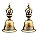 Brass Lucky Beads Tibetan Hand Bell Meditation Prayer Bells 2Pcs Tibetan Buddhist Meditation Bell for Self Healing Meditation Prayer Space Healing Cattle Farm Bell