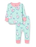 Hatley Baby-Mädchen Organic Cotton Long Sleeve Pyjama Set Pyjamaset, Adorable Alpacas, 12-18 Monate