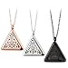 RoyAroma 3PCS Triangle Essential oil Diffuser Necklace Aromatherapy Pendant Jewelry, 23.6"Adjustable Chain Stainless Steel Perfume Necklace with 18PCS Felt Pads