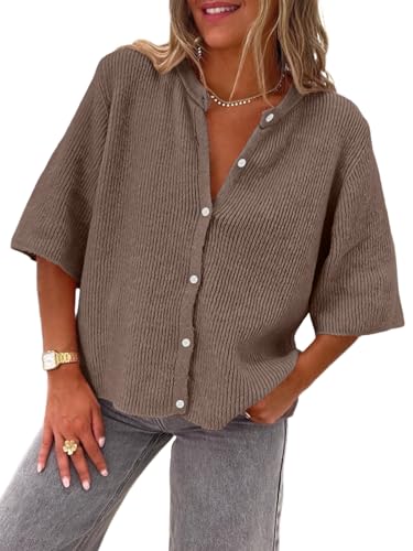Image of LILLUSORY Short Sleeve Cardigan Sweaters for Women | Cropped Button Up, Summer 2026 Outfits, Y2K Fashion, Lightweight Knit, Versatile layering for work, casual & going out