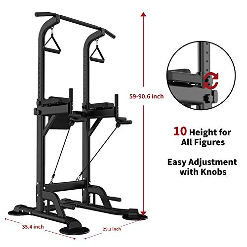 PROHIKER Power Tower Exercise Equipment, Power Tower Pull Up Bar, Power Tower Dip Station,Power Tower Workout, Multi-Function Strength Training Equipment for Home Gym (Stand Workout Station